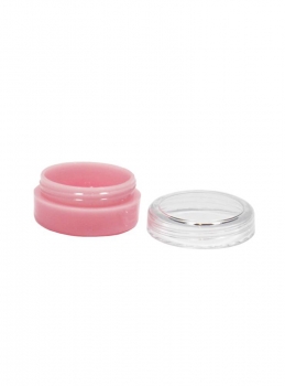 Acryl-Cremedose rund rosa 3ml, Deckel transparent